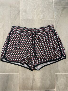 H&M Men's Geometric Swim Trunks - Black, Red & White